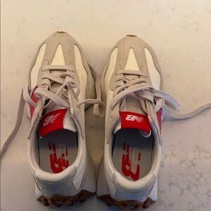 New Balance Kids' Cream and Red Sneakers